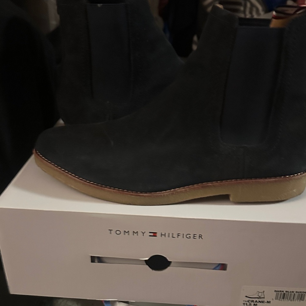 Tommy Hilfiger Blue Suede Boots